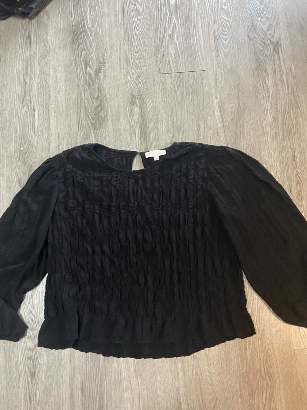Black Smocked Top